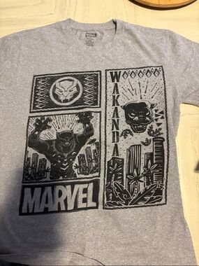 Marvel Black Panther Graphic Short Sleeve Tee - Gray